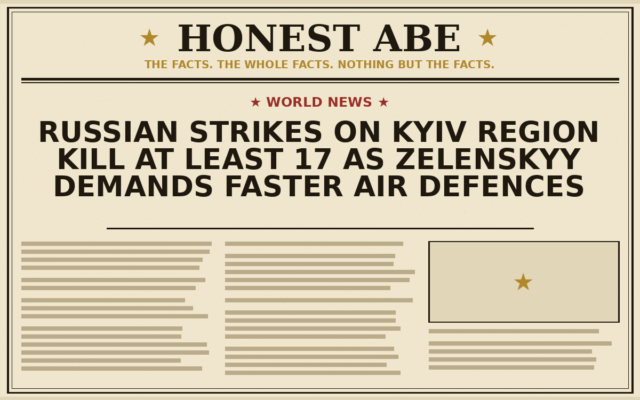 Russian Strikes on Kyiv Region Kill at Least 17 as Zelenskyy Demands Faster Air Defences