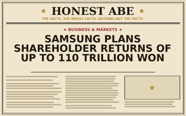 Samsung Plans Shareholder Returns of Up to 110 Trillion Won