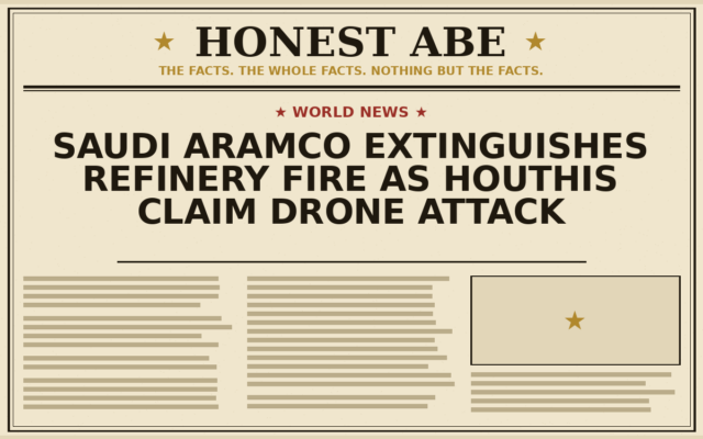 Saudi Aramco Extinguishes Refinery Fire as Houthis Claim Drone Attack