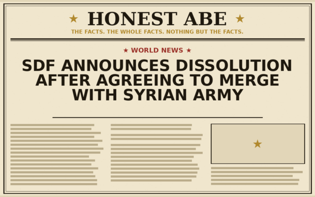 SDF Announces Dissolution After Agreeing to Merge With Syrian Army