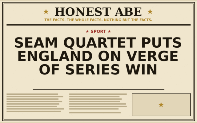 Seam Quartet Puts England on Verge of Series Win