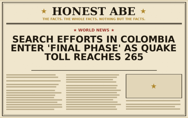 Search Efforts in Colombia Enter ‘Final Phase’ as Quake Toll Reaches 265