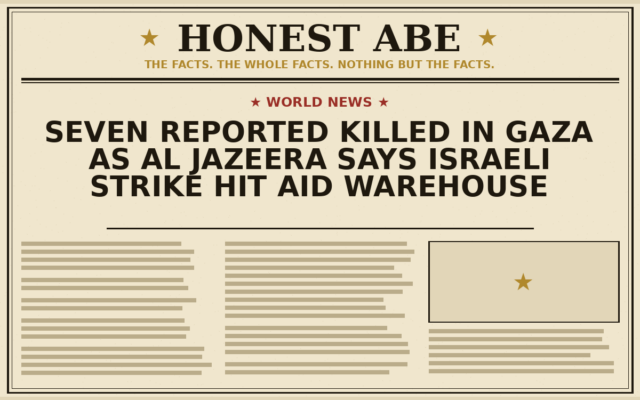 Seven Reported Killed in Gaza as Al Jazeera Says Israeli Strike Hit Aid Warehouse
