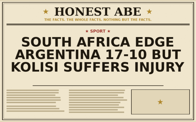 South Africa Edge Argentina 17-10 but Kolisi Suffers Injury
