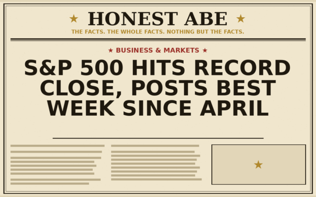 S&P 500 Hits Record Close, Posts Best Week Since April