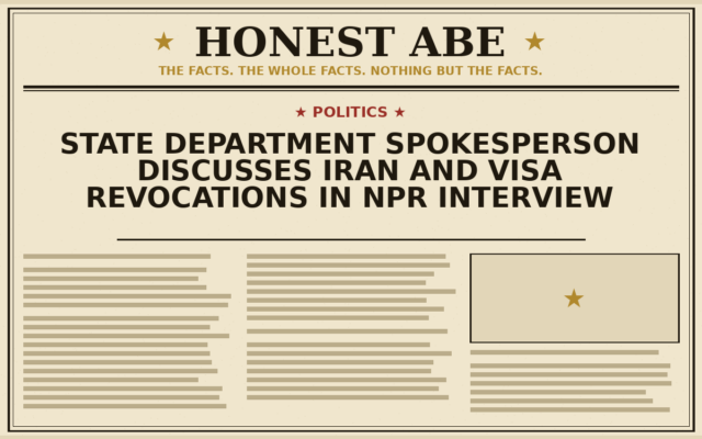 State Department Spokesperson Discusses Iran and Visa Revocations in NPR Interview