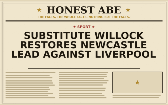 Substitute Willock Restores Newcastle Lead Against Liverpool