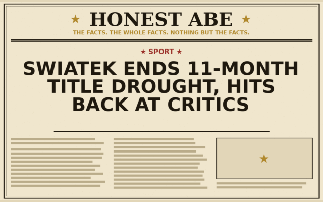 Swiatek Ends 11-Month Title Drought, Hits Back at Critics