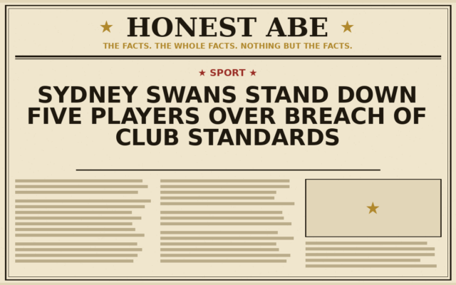 Sydney Swans Stand Down Five Players Over Breach of Club Standards