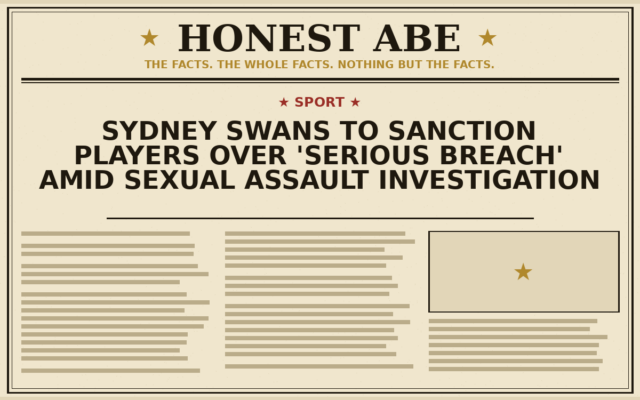 Sydney Swans to Sanction Players Over ‘Serious Breach’ Amid Sexual Assault Investigation