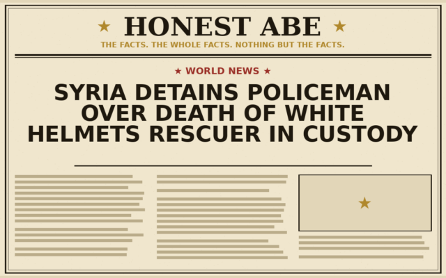 Syria Detains Policeman Over Death of White Helmets Rescuer in Custody