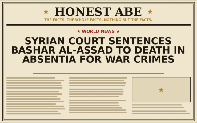Syrian Court Sentences Bashar al-Assad to Death in Absentia for War Crimes