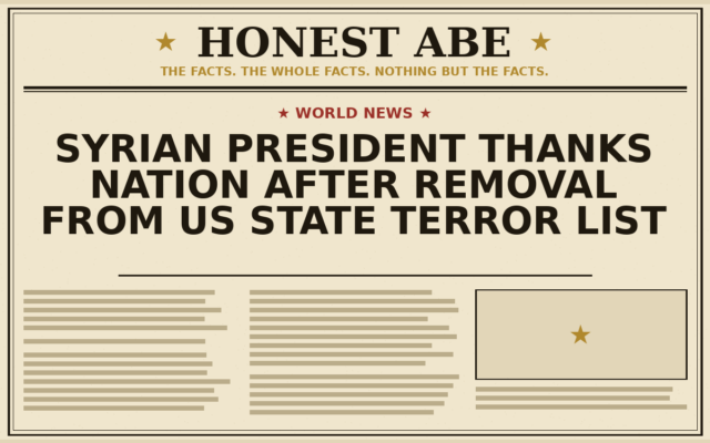 Syrian President Thanks Nation After Removal From US State Terror List