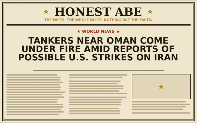 Tankers Near Oman Come Under Fire Amid Reports of Possible U.S. Strikes on Iran