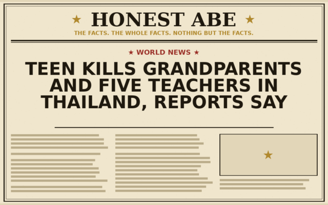 Teen Kills Grandparents and Five Teachers in Thailand, Reports Say