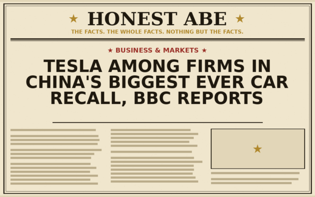 Tesla Among Firms in China’s Biggest Ever Car Recall, BBC Reports