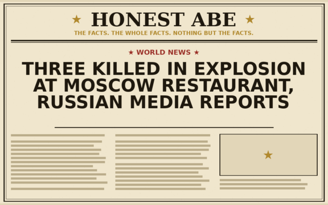 Three Killed in Explosion at Moscow Restaurant, Russian Media Reports
