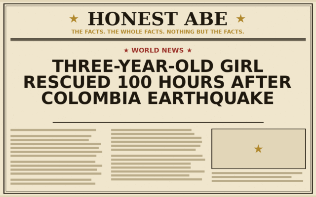 Three-Year-Old Girl Rescued 100 Hours After Colombia Earthquake