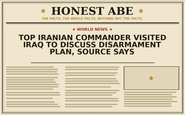 Top Iranian Commander Visited Iraq to Discuss Disarmament Plan, Source Says