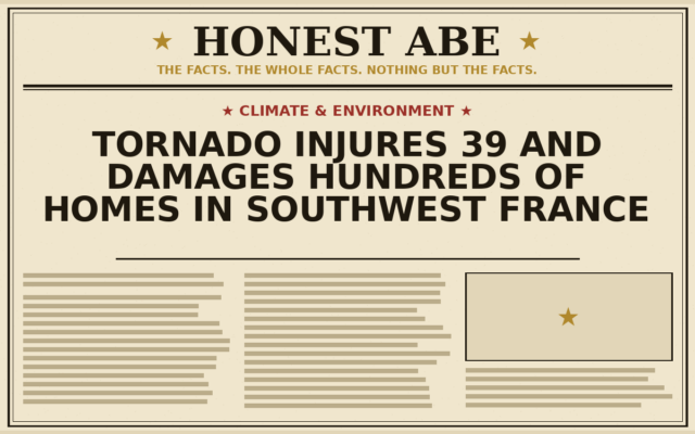 Tornado Injures 39 and Damages Hundreds of Homes in Southwest France