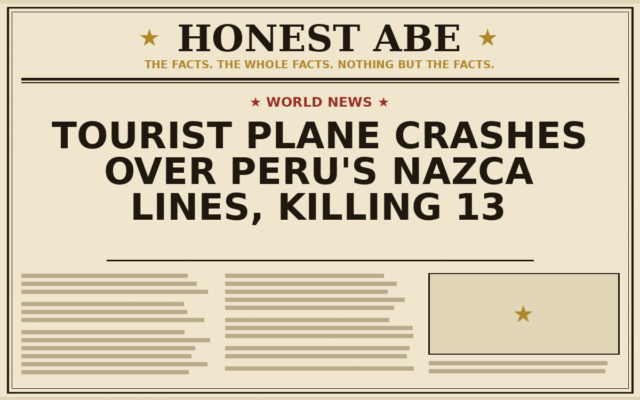 Tourist Plane Crashes Over Peru’s Nazca Lines, Killing 13