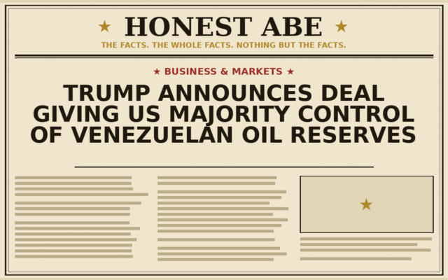 Trump Announces Deal Giving US Majority Control of Venezuelan Oil Reserves