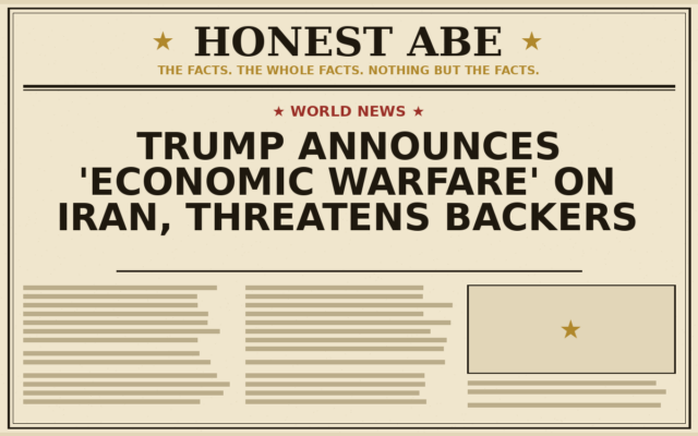 Trump Announces ‘Economic Warfare’ on Iran, Threatens Backers