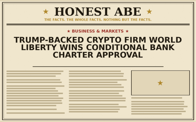 Trump-Backed Crypto Firm World Liberty Wins Conditional Bank Charter Approval