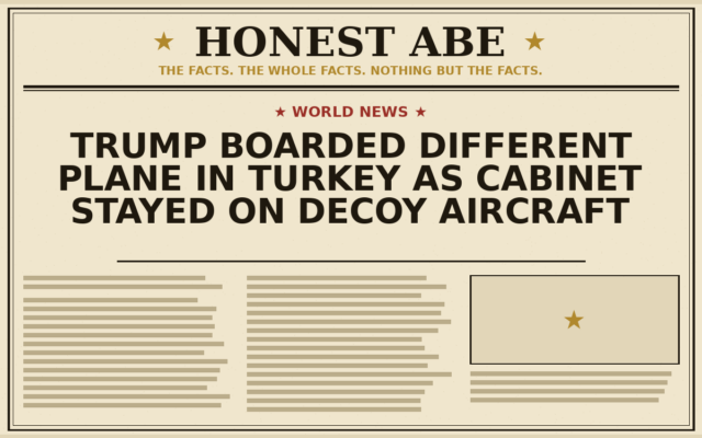 Trump Boarded Different Plane in Turkey as Cabinet Stayed on Decoy Aircraft