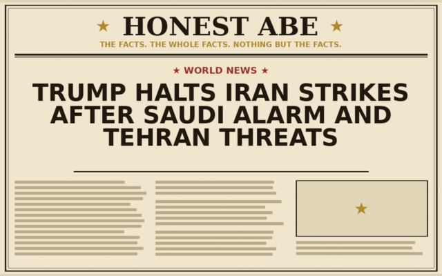 Trump Halts Iran Strikes After Saudi Alarm and Tehran Threats