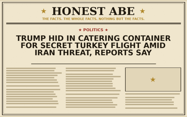Trump Hid in Catering Container for Secret Turkey Flight Amid Iran Threat, Reports Say