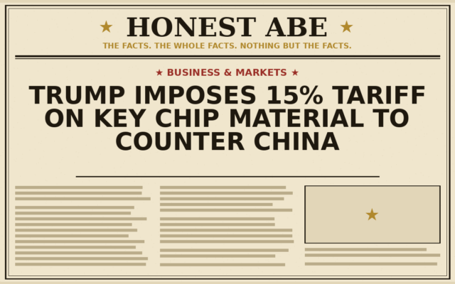 Trump Imposes 15% Tariff on Key Chip Material to Counter China