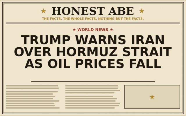 Trump Warns Iran Over Hormuz Strait as Oil Prices Fall