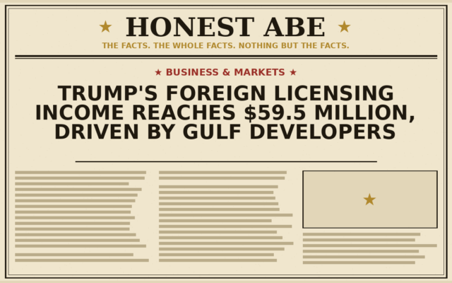 Trump’s Foreign Licensing Income Reaches $59.5 Million, Driven by Gulf Developers
