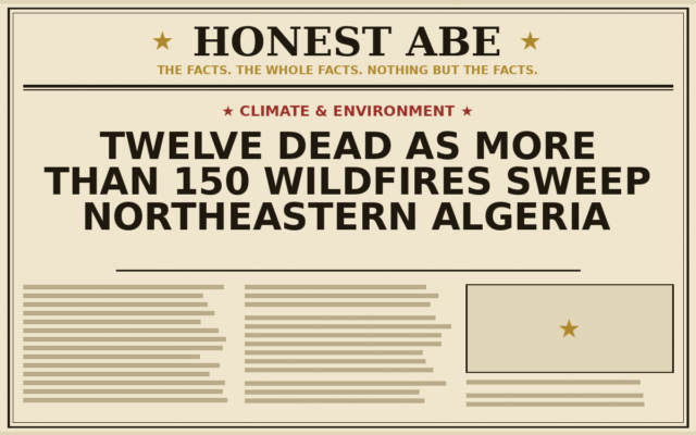 Twelve Dead as More Than 150 Wildfires Sweep Northeastern Algeria