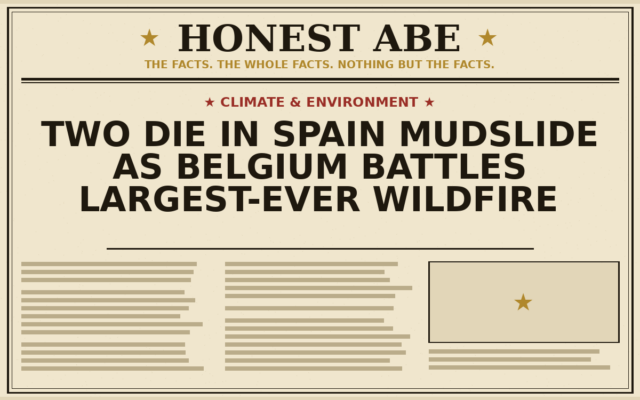 Two Die in Spain Mudslide as Belgium Battles Largest-Ever Wildfire
