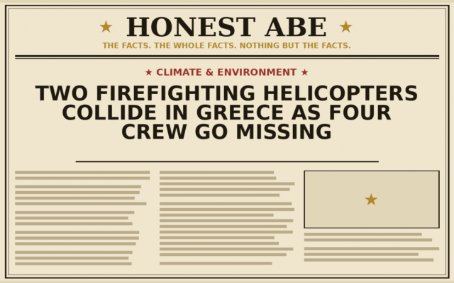 Two Firefighting Helicopters Collide in Greece as Four Crew Go Missing