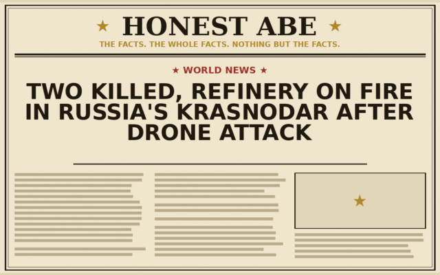 Two Killed, Refinery on Fire in Russia’s Krasnodar After Drone Attack