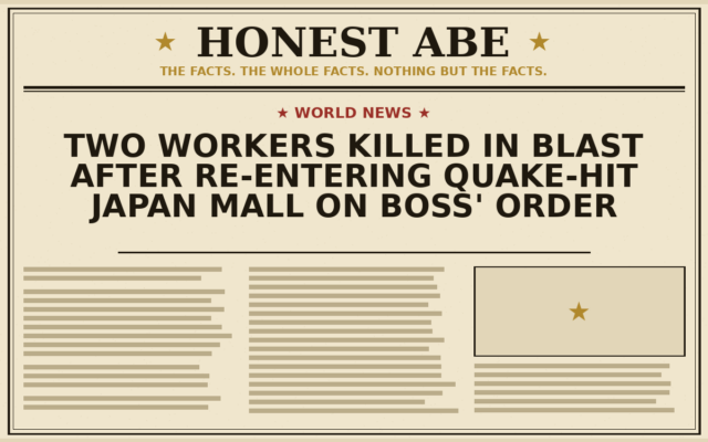 Two Workers Killed in Blast After Re-Entering Quake-Hit Japan Mall on Boss’ Order