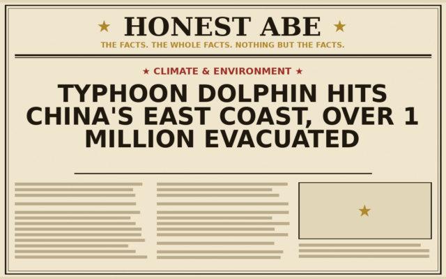 Typhoon Dolphin Hits China’s East Coast, Over 1 Million Evacuated