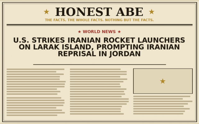 U.S. Strikes Iranian Rocket Launchers on Larak Island, Prompting Iranian Reprisal in Jordan