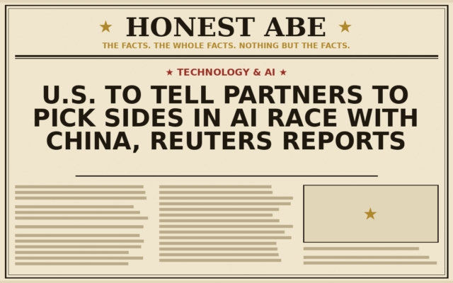 U.S. to Tell Partners to Pick Sides in AI Race With China, Reuters Reports