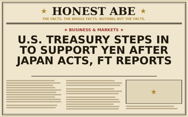 U.S. Treasury Steps In to Support Yen After Japan Acts, FT Reports