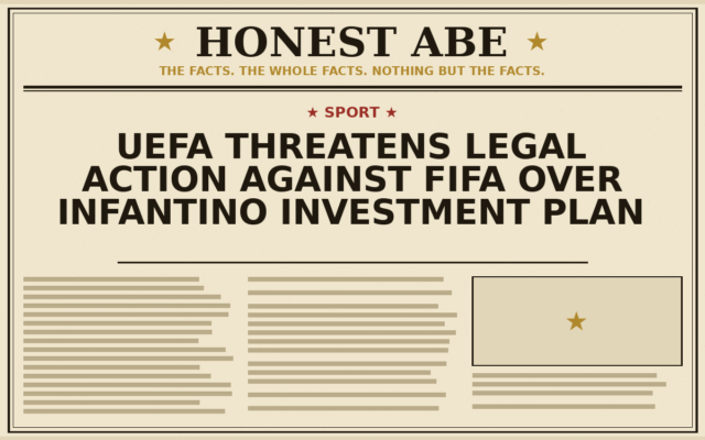 UEFA Threatens Legal Action Against FIFA Over Infantino Investment Plan