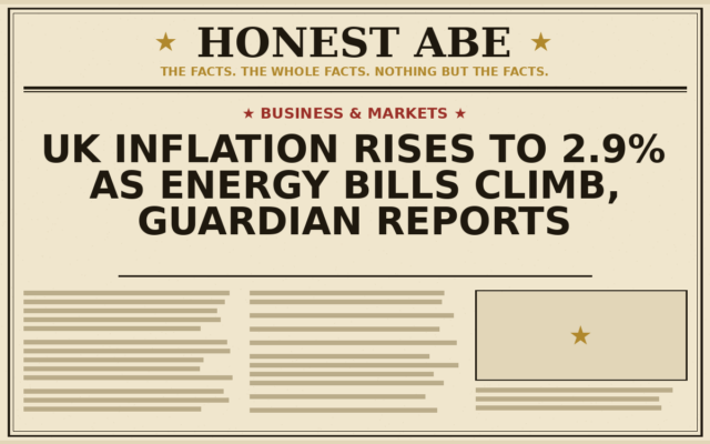 UK Inflation Rises to 2.9% as Energy Bills Climb, Guardian Reports