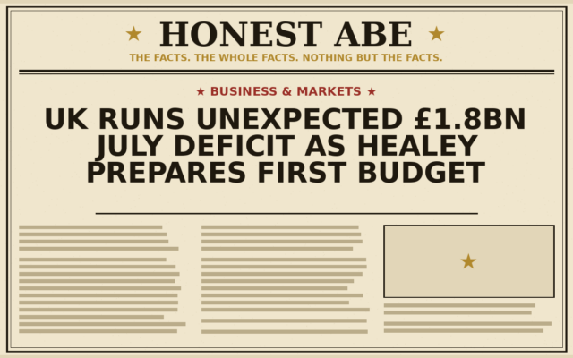 UK Runs Unexpected £1.8bn July Deficit as Healey Prepares First Budget