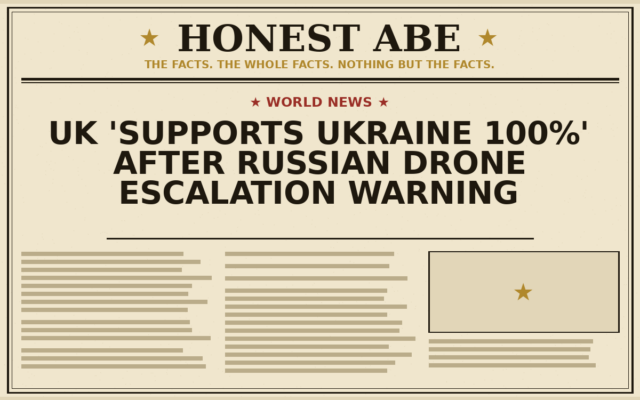 UK ‘Supports Ukraine 100%’ After Russian Drone Escalation Warning
