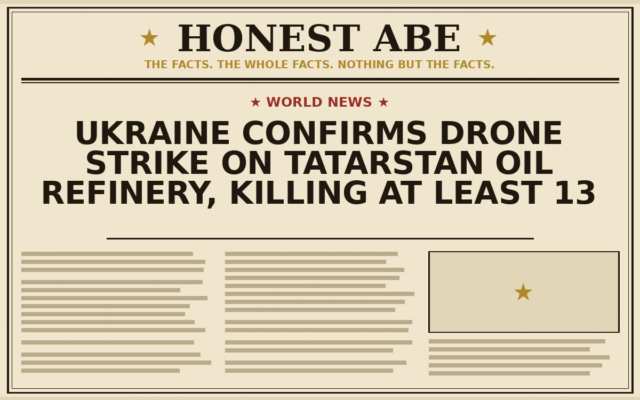 Ukraine Confirms Drone Strike on Tatarstan Oil Refinery, Killing at Least 13