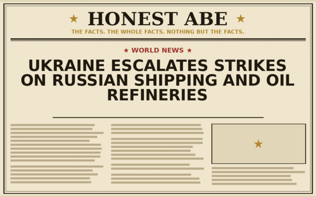 Ukraine Escalates Strikes on Russian Shipping and Oil Refineries
