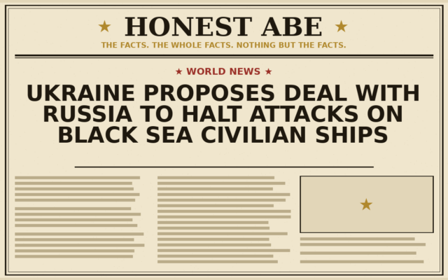 Ukraine Proposes Deal With Russia to Halt Attacks on Black Sea Civilian Ships